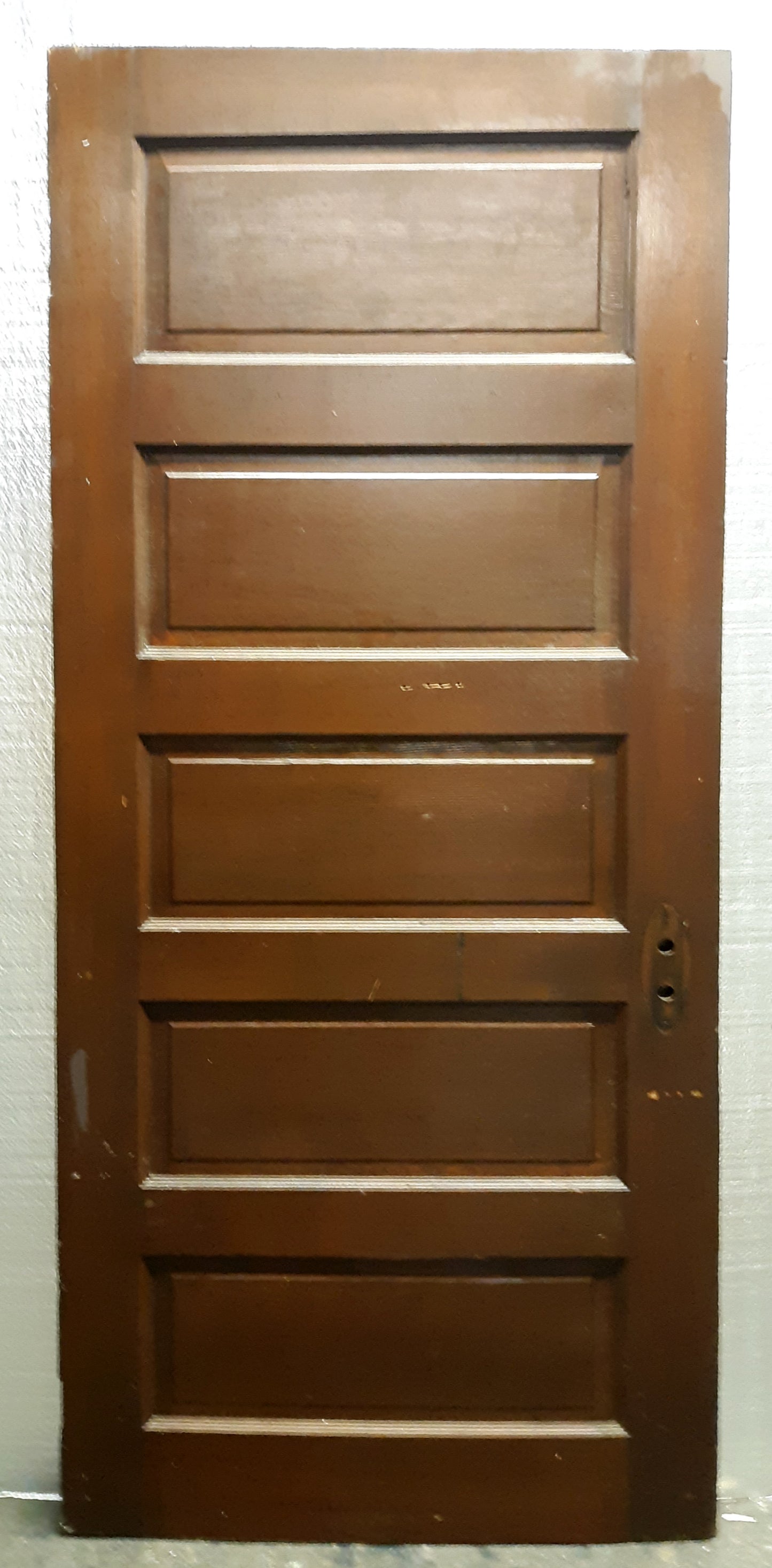 31.5"x77" Antique Vintage Old Reclaimed Salvaged SOLID Wood Wooden Interior Door 5 Panels