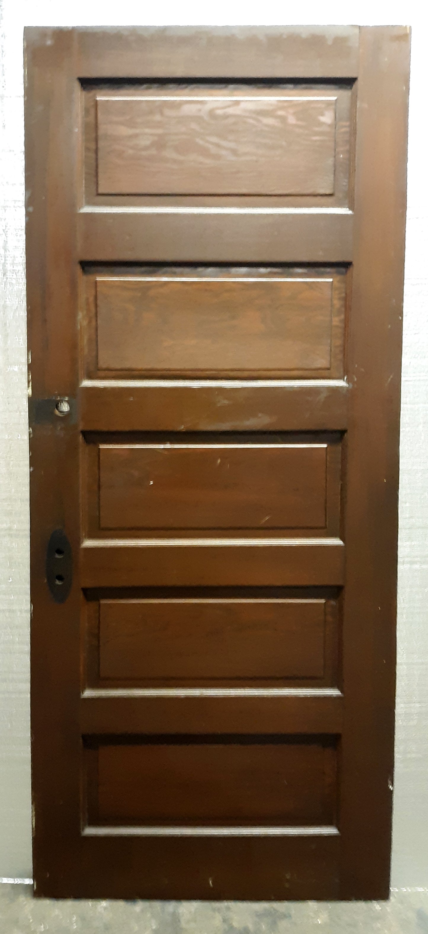 30"x76.5" Antique Vintage Old Reclaimed Salvaged SOLID Wood Wooden Interior Door 5 Panels