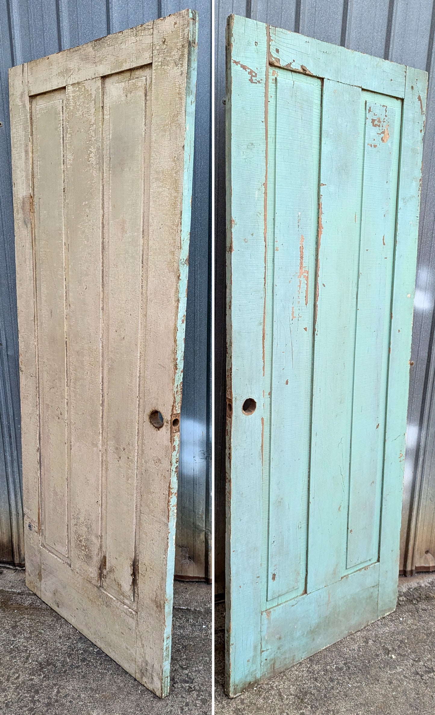 30"x76" Antique Vintage Old Reclaimed Salvaged Victorian SOLID Wood Wooden Interior Door 2 Panels (Copy)