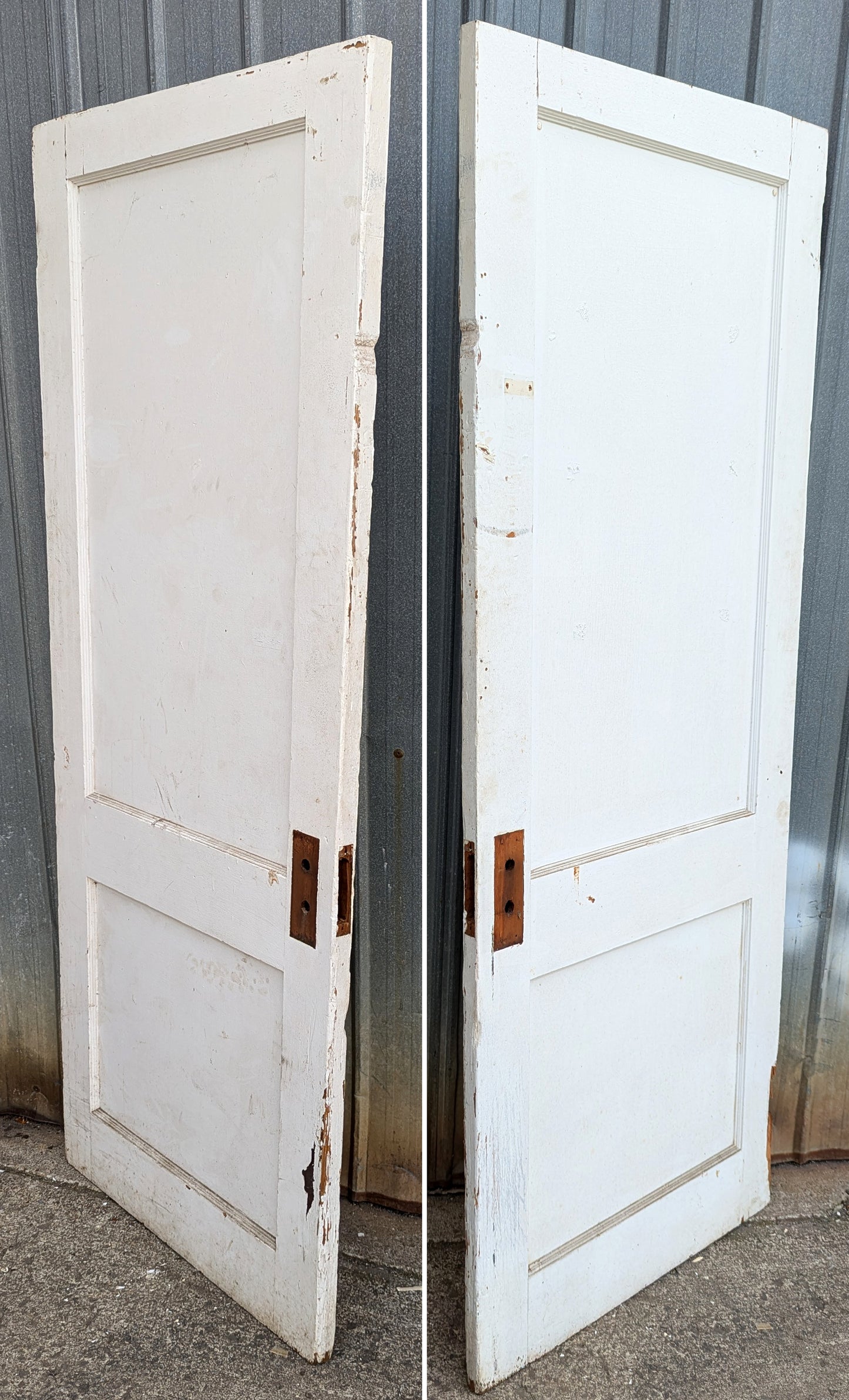 30"x77" Antique Vintage Old Salvaged Reclaimed Interior SOLID Wood Wooden Door 2 Panels