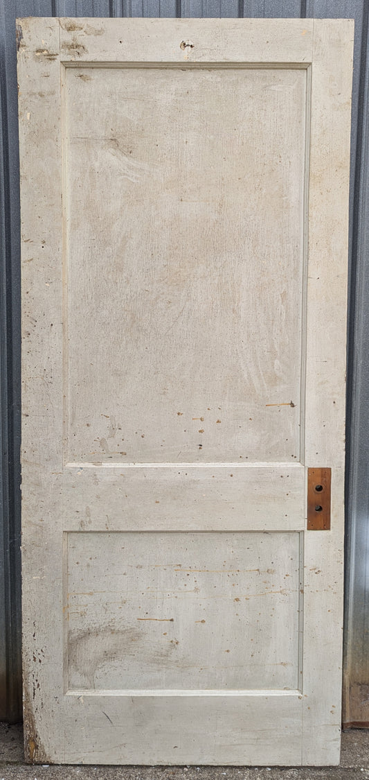 32"x79.5" Antique Vintage Old Reclaimed Salvaged Solid Wood Wooden Interior Doors 2 Panels
