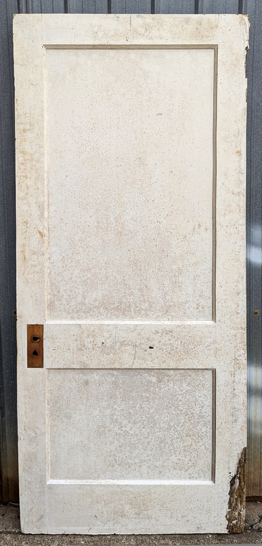 32"x79.5" Antique Vintage Old Reclaimed Salvaged Solid Wood Wooden Interior Doors 2 Panels