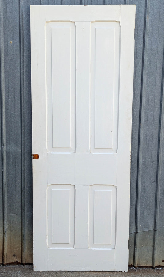 3 available 29.5"x79" Antique Vintage Old Reclaimed Salvaged Victorian SOLID Wood Wooden Interior Closet Pantry Attic Door 4 Shaker style Chamfered Panels