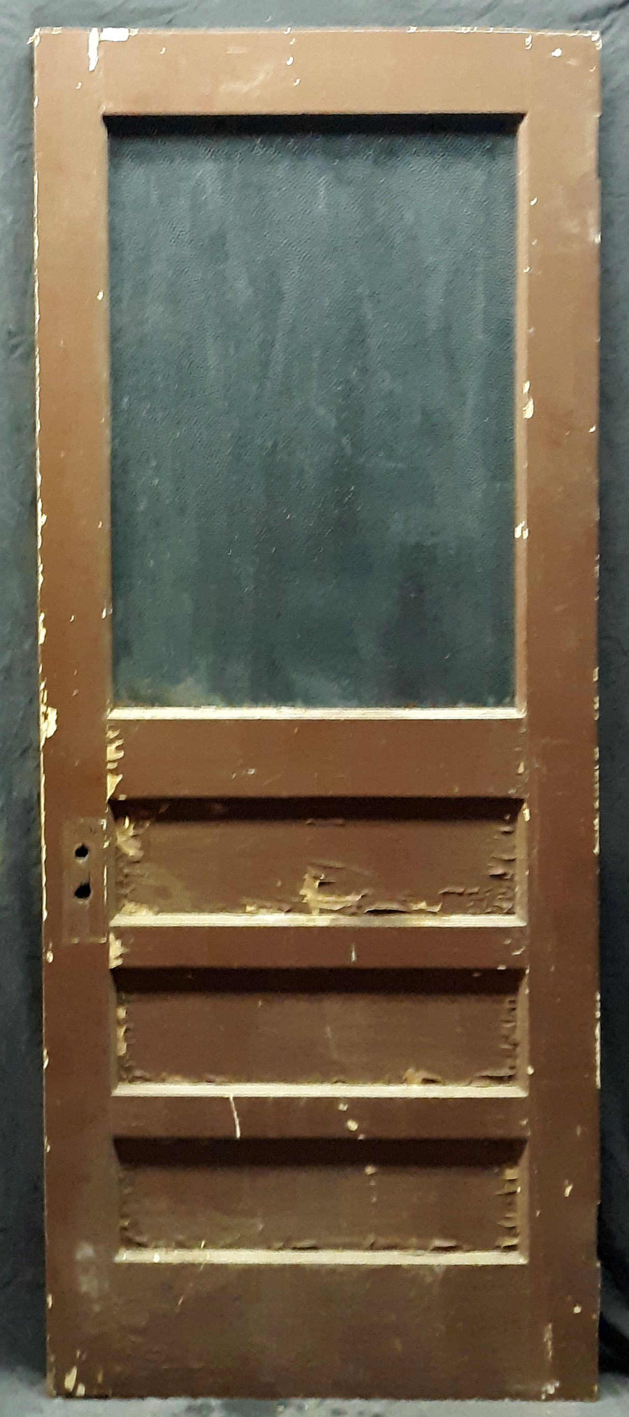 24"x34" Antique Vintage Old Reclaimed Salvaged Window Honeycomb Snake Skin Textured Glass Lite Pane
