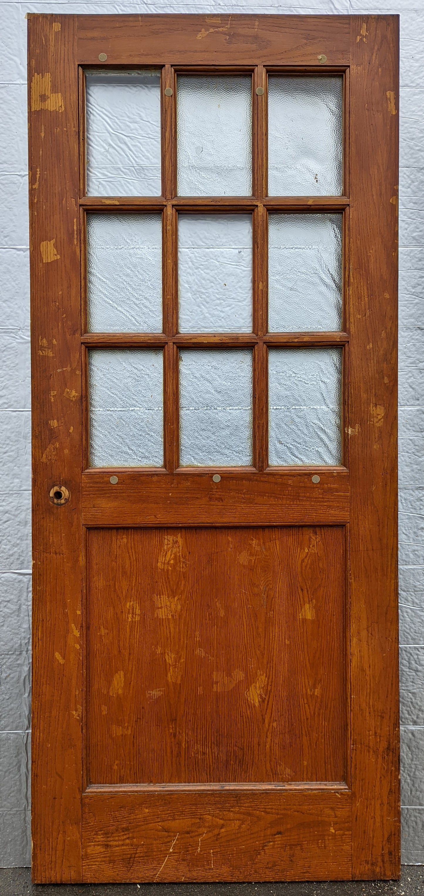 4 available 35.5"x83"x1.75" Antique Vintage Old SOLID Wood Wooden Exterior Entry Interior Office School Door Window Textured Glass Lites
