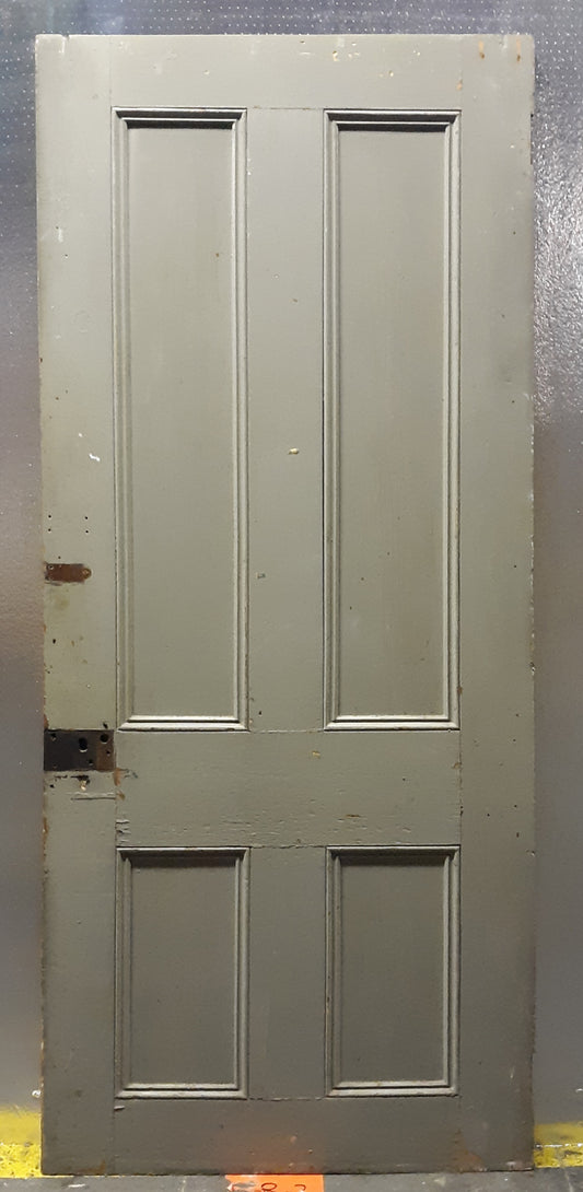 30"x76" Antique Vintage Old Reclaimed Salvaged Victorian SOLID Wood Wooden Interior Door 4 Panels