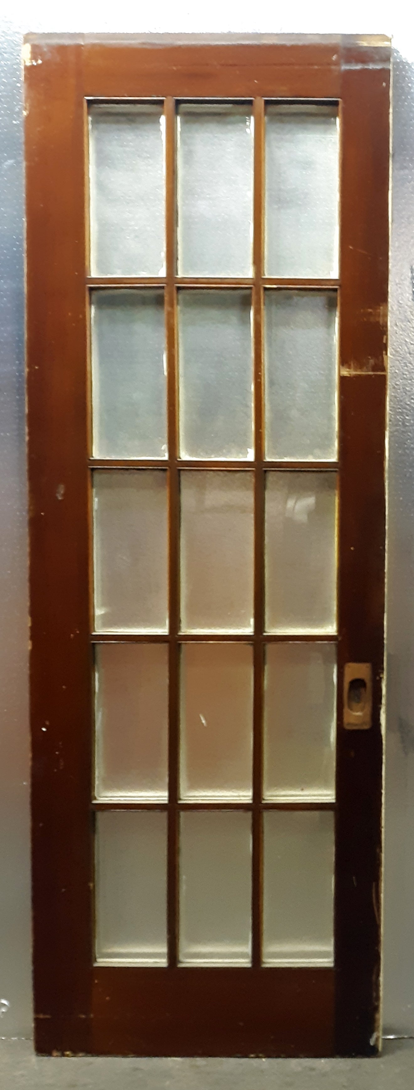 60x90"x1.75" Pair Antique Vintage Old French Double Wood Wooden Doors Window Glass
