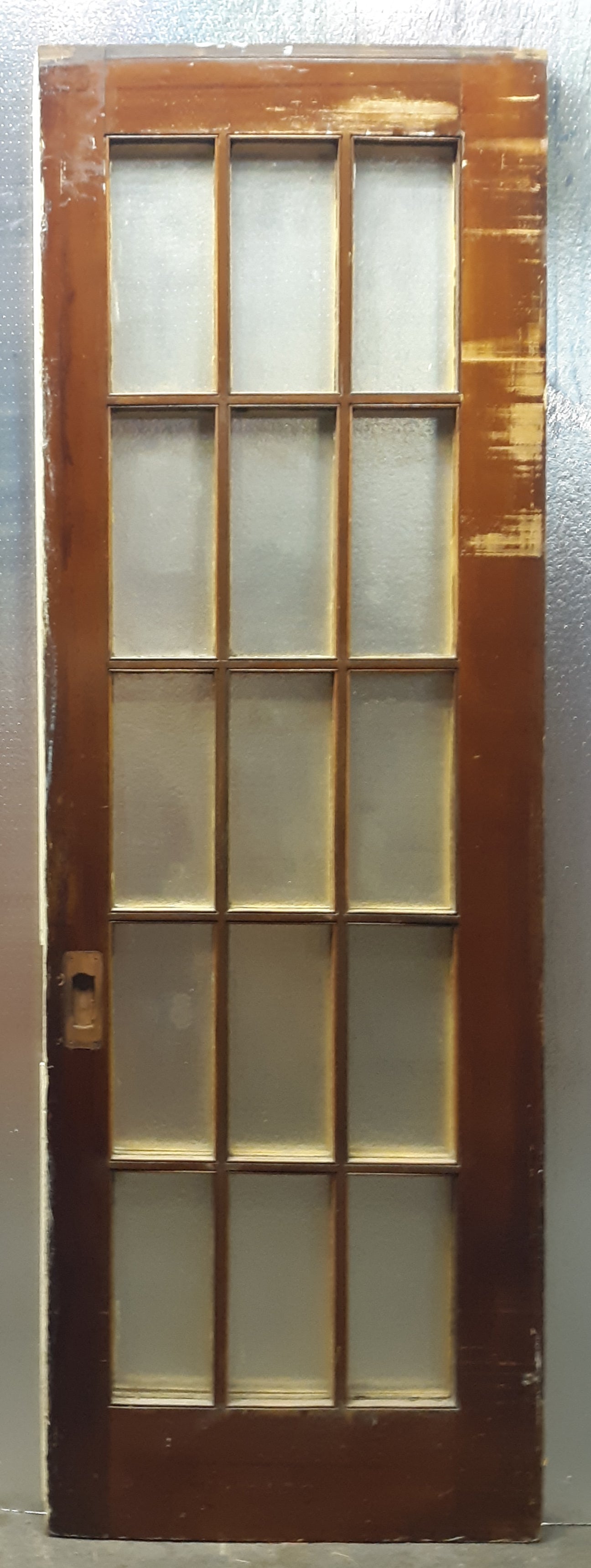 60x90"x1.75" Pair Antique Vintage Old French Double Wood Wooden Doors Window Glass