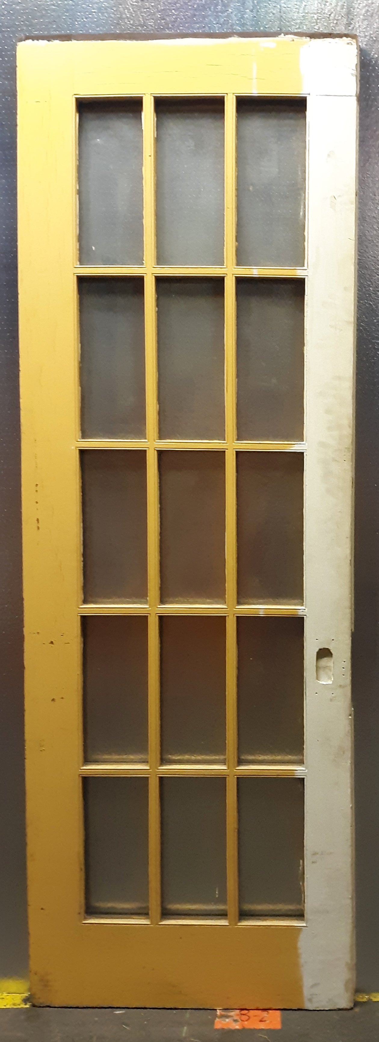 60x90"x1.75" Pair Antique Vintage Old French Double Wood Wooden Doors Window Glass