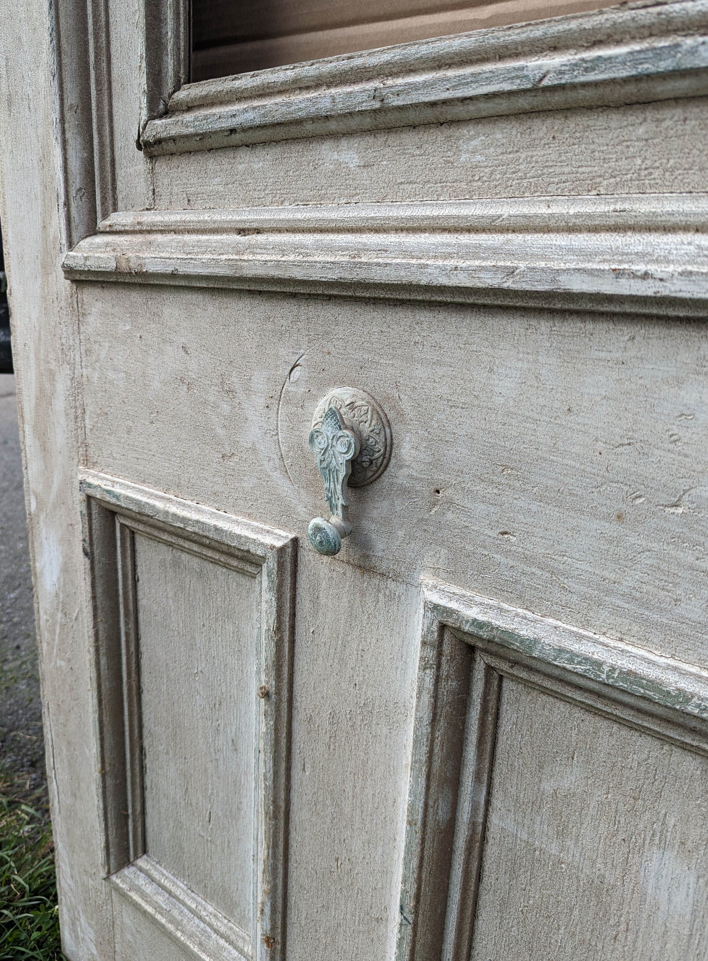 Cleaned Antique Vintage Old Eastlake Victorian Solid Heavy Cast Bronze Doorbell Door Bell Ringer Lever Turn Crank