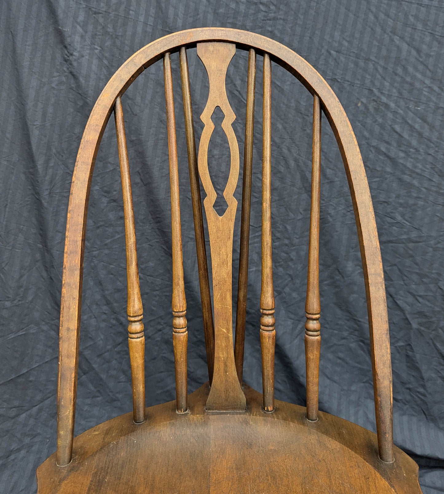 Antique Vintage Old Windsor Style Victorian SOLID Walnut Wood Wooden Child Childrens Kids Rocking Chair Rocker