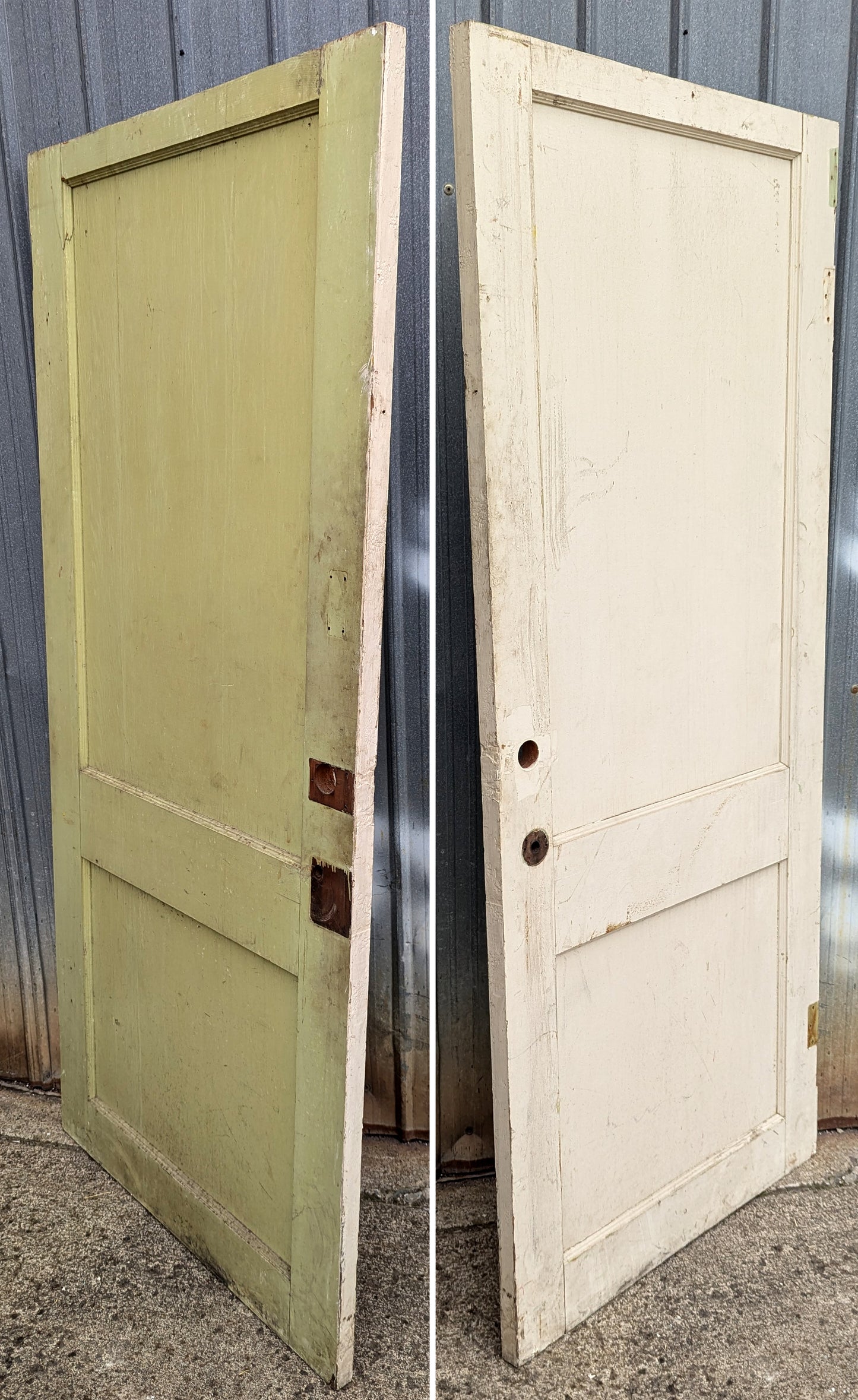 32"x74" Antique Vintage Old Reclaimed Salvaged Interior SOLID Wood Wooden Doors 2 Panels