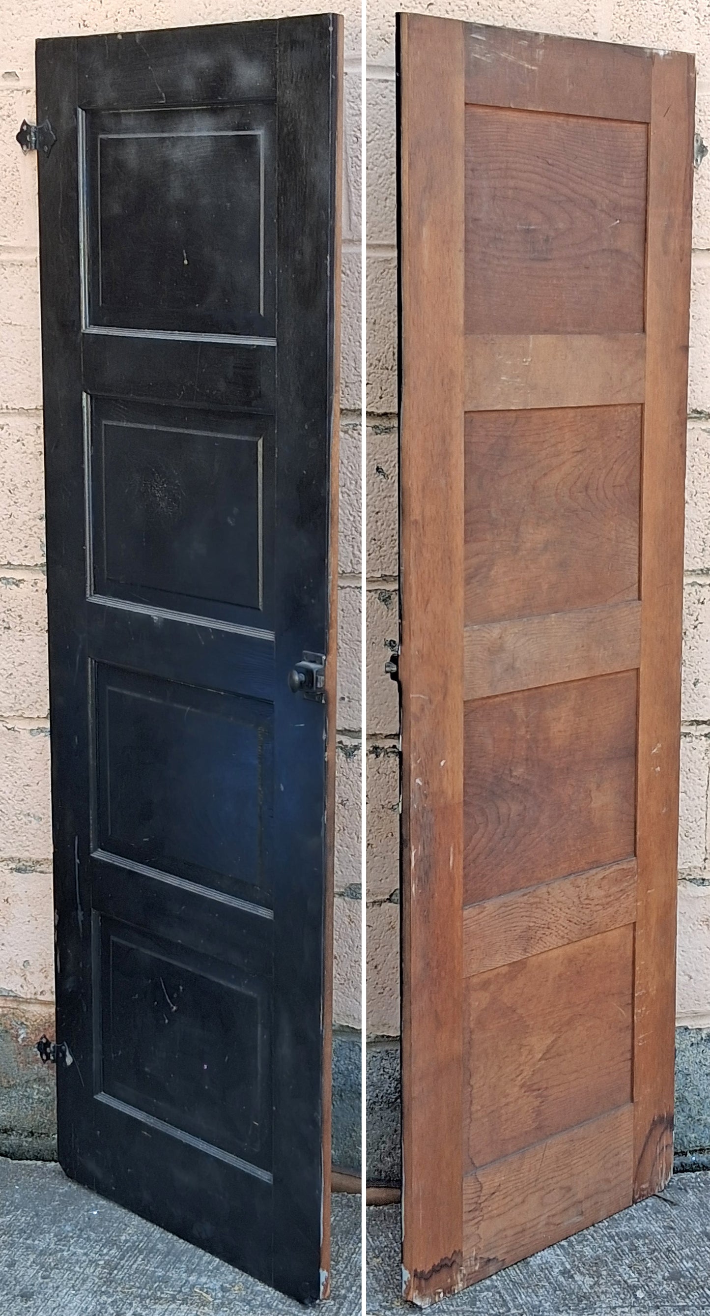 20"x60" Antique Vintage Old Reclaimed Salvaged SOLID Wood Wooden Cabinet Pantry Closet Door 5 Panels Raised Flat Recessed