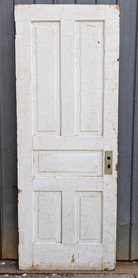 26"x78" Antique Vintage Old Reclaimed Salvaged Victorian SOLID Wood Wooden Interior Closet Pantry Door 5 Panels