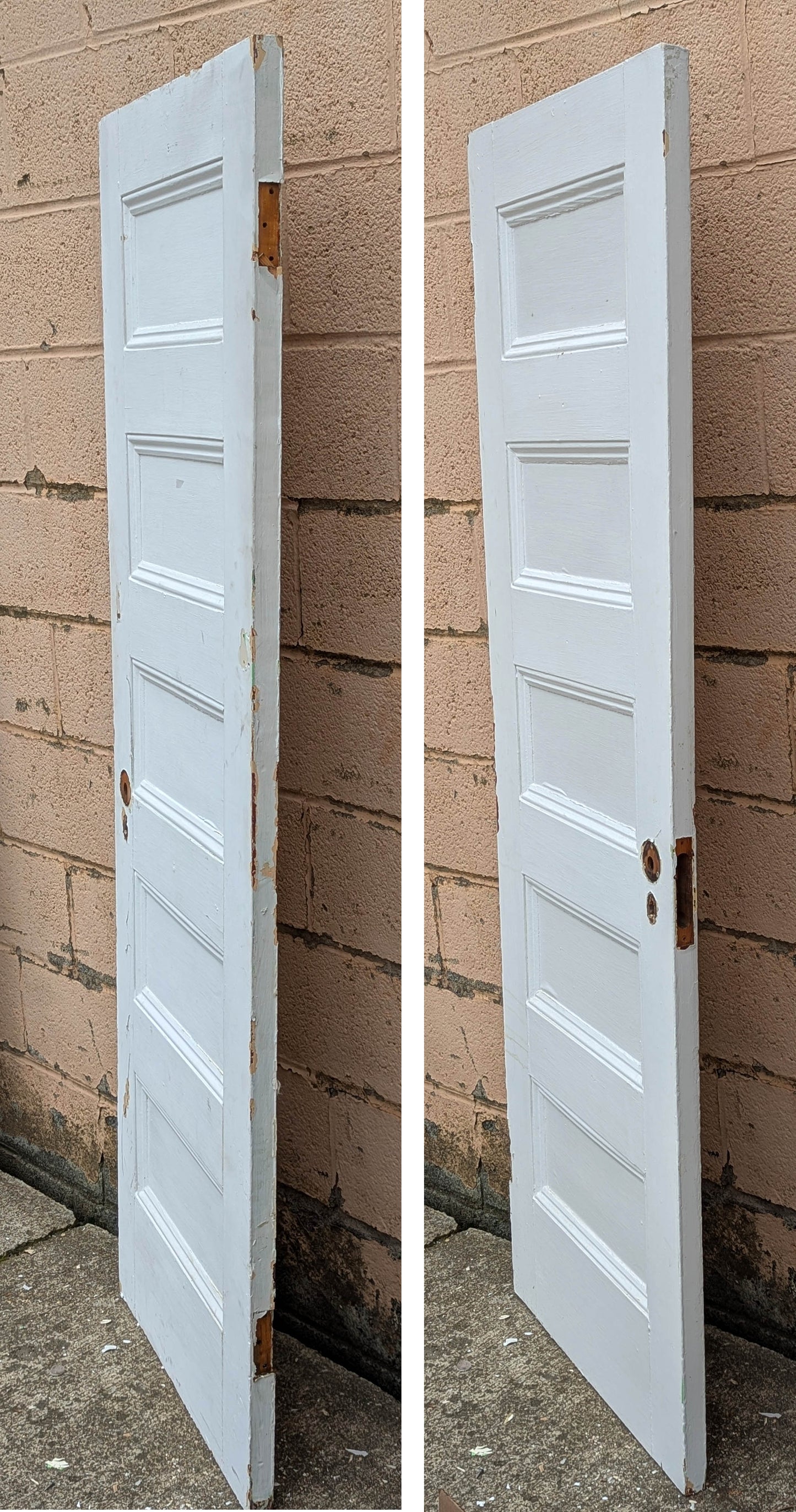 2 available 24"x72" Antique Vintage Old Reclaimed Salvaged SOLID Wood Wooden Pantry Closet Interior Doors 5 Panels
