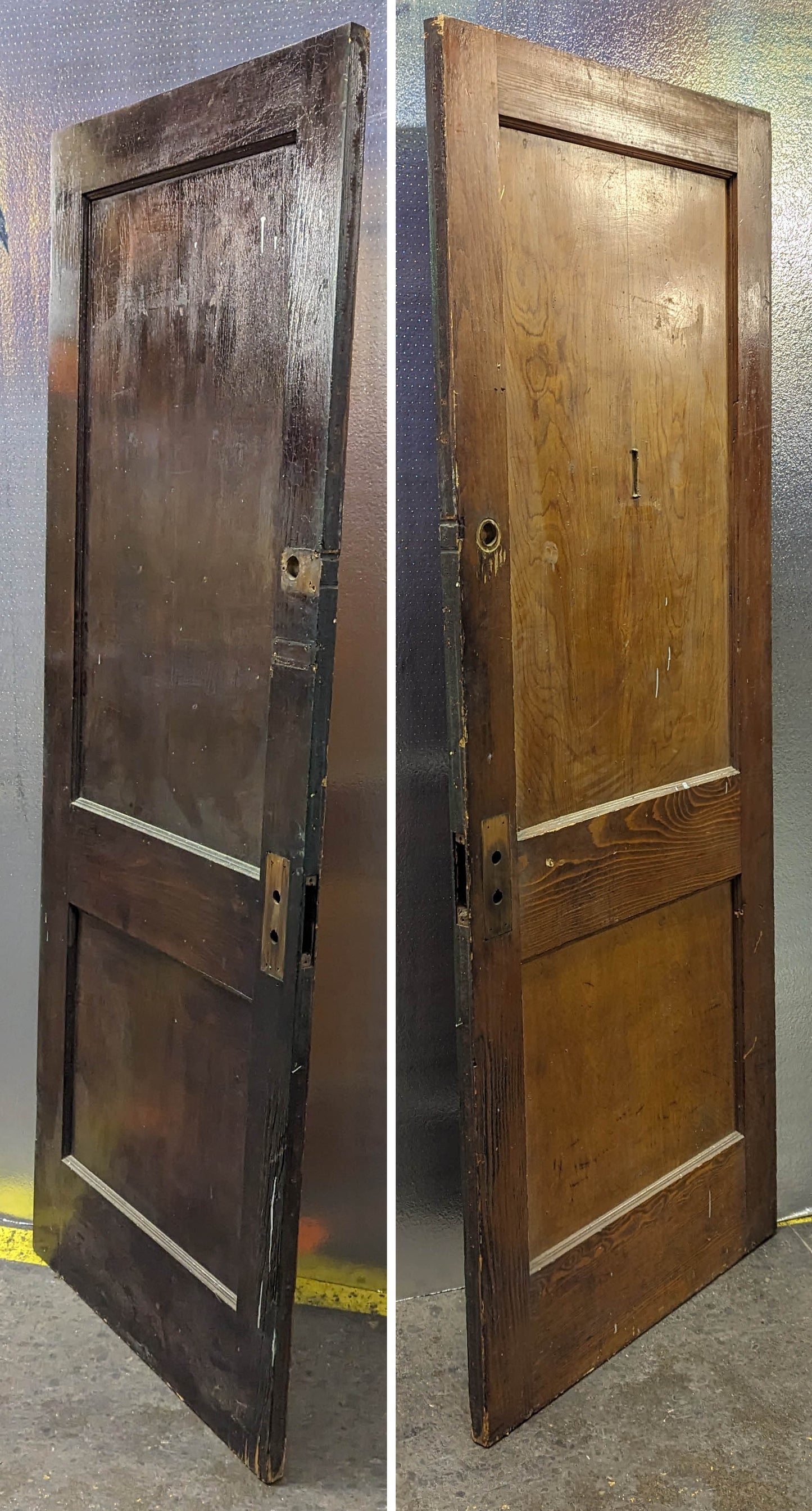 2 available 30"x80" Antique Vintage Old Reclaimed Salvaged Solid Wood Wooden Interior Doors 2 Panels