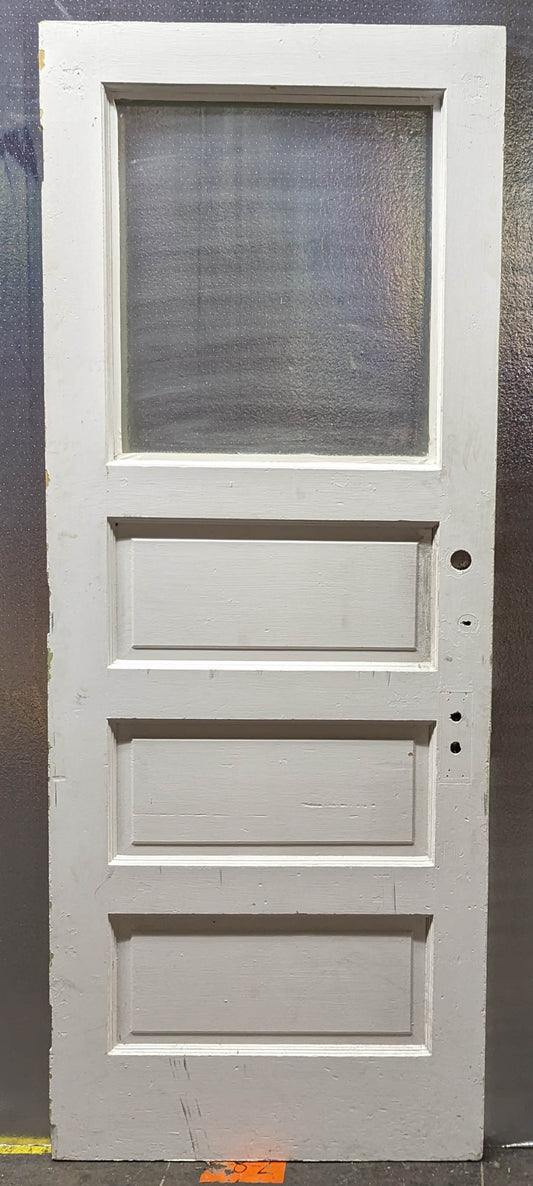 31.5"x83"x1.75" Antique Vintage Old Reclaimed Salvaged SOLID Wood Wooden Entry Door Window Wavy Glass