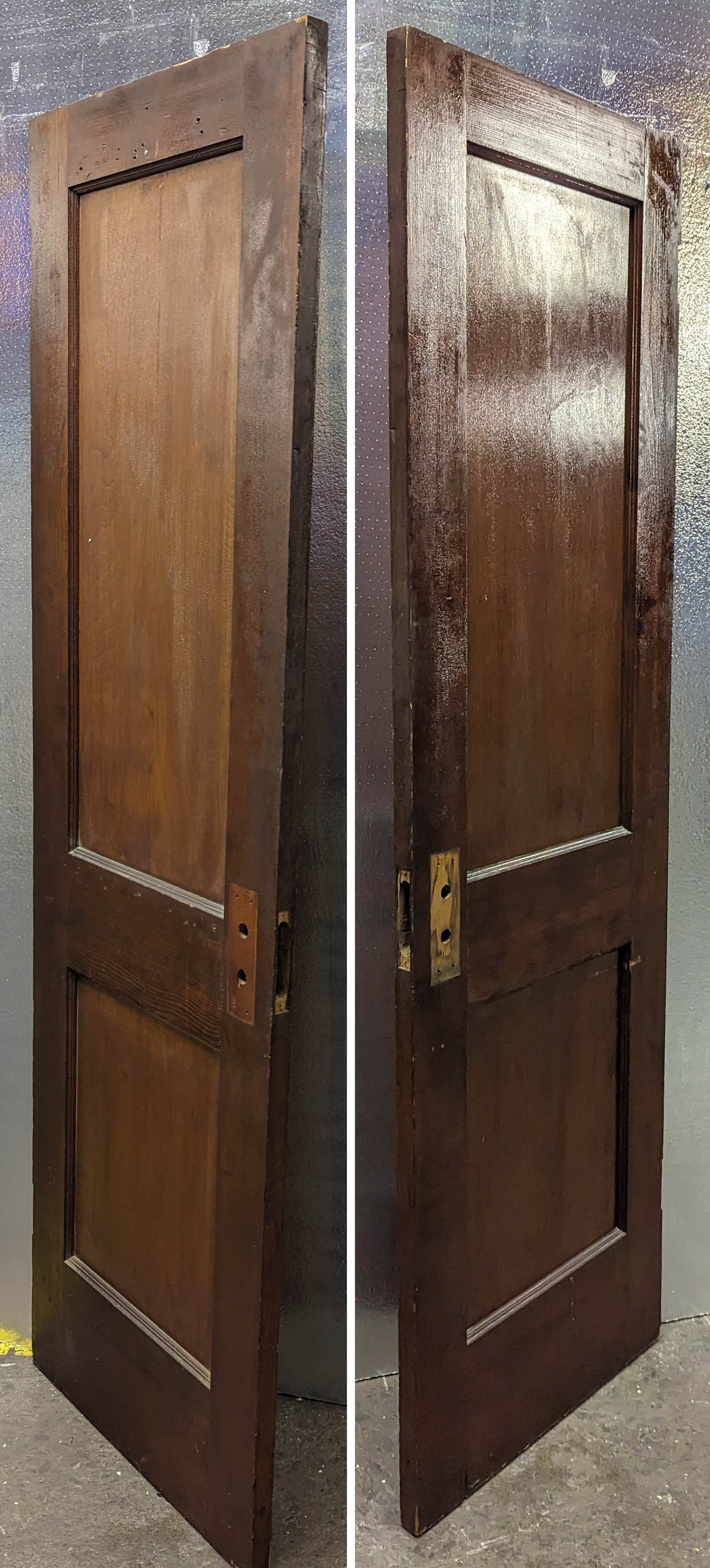 2 available 24"x78" Antique Vintage Old Reclaiming Salvaged Solid Wood Wooden Interior Doors 2 Panels