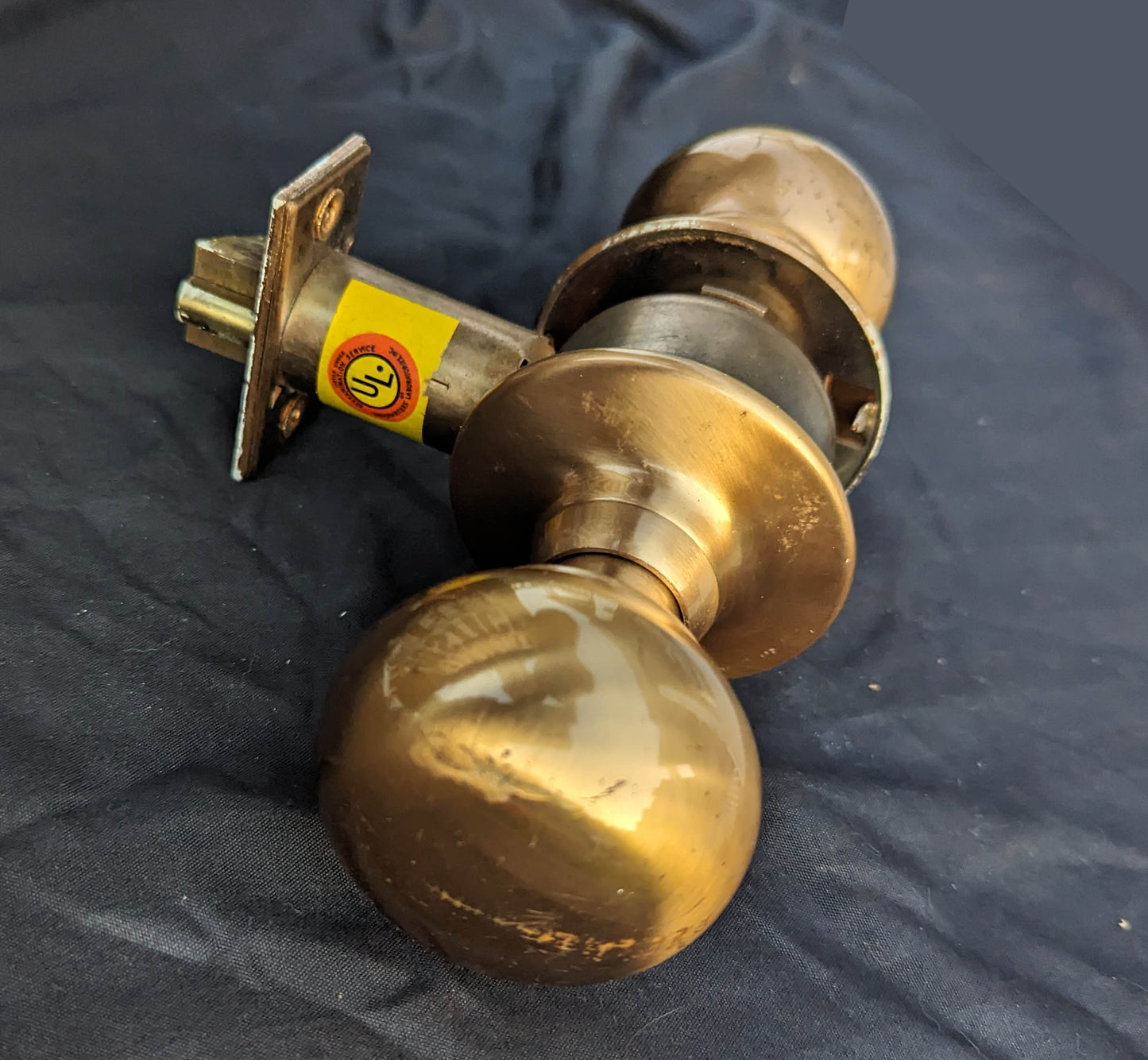 3 available Vintage Antique Old Mid Century MCM Bronze Exterior Entry Commercial Door Lock Lockset Knobs Plates Rosettes