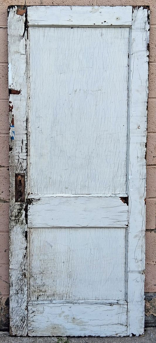 32"x79.5" Antique Vintage Old Reclaimed Salvaged Interior SOLID Wood Wooden Bathroom Bedroom Apartment Room Door 2 Flat Panels
