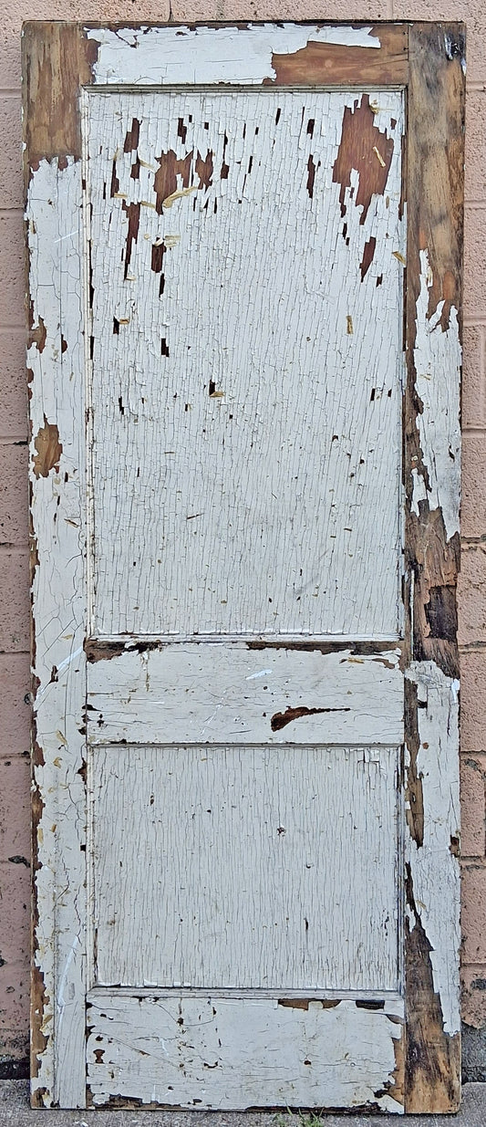 32"x79.5" Antique Vintage Old Reclaimed Salvaged Interior SOLID Wood Wooden Bathroom Bedroom Apartment Room Door 2 Flat Panels