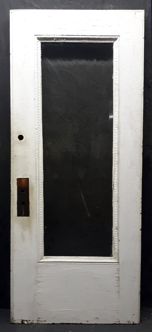 32"x78.5"x1.75" Antique Vintage Old Reclaimed Salvaged SOLID Wood Wooden Exterior Entry Door Window Beveled Glass Active