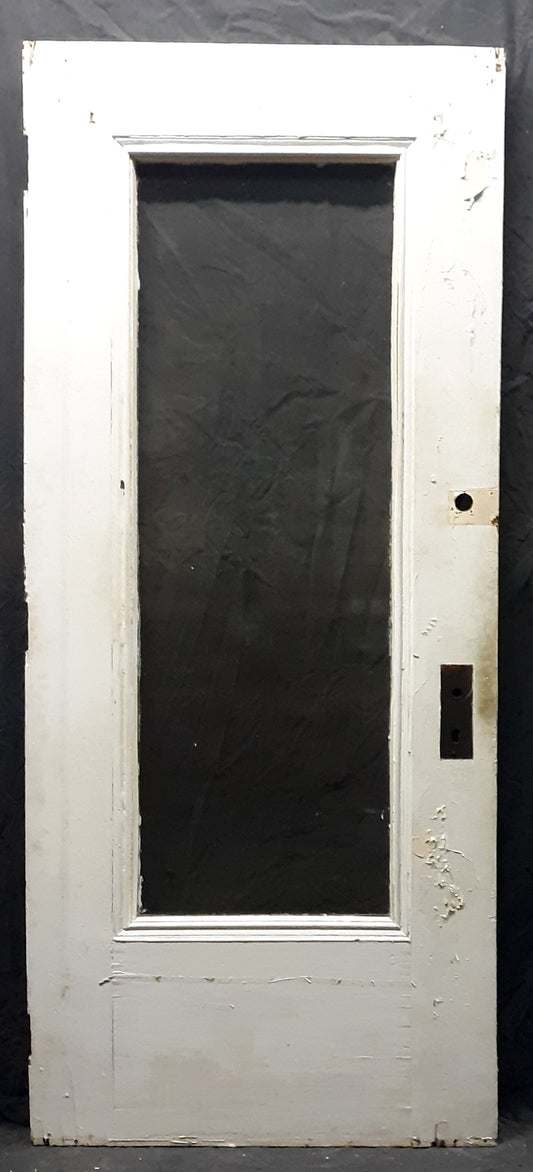 32"x78.5"x1.75" Antique Vintage Old Reclaimed Salvaged SOLID Wood Wooden Exterior Entry Door Window Beveled Glass Active