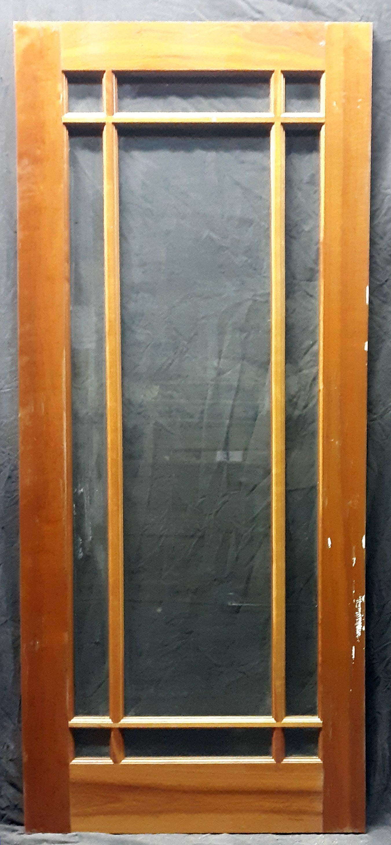32"x80.5" Antique Vintage Old Reclaimed Salvaged SOLID Wood Wooden Interior Entry Door Windows Beveled Glass