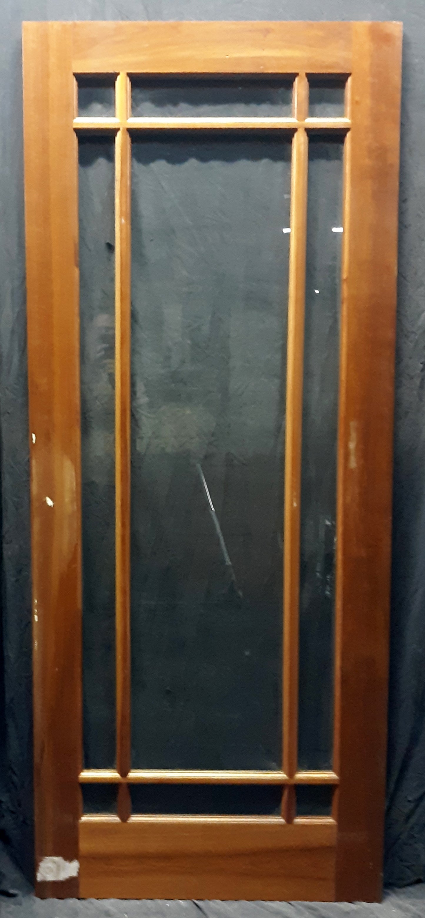 32"x80.5" Antique Vintage Old Reclaimed Salvaged SOLID Wood Wooden Interior Entry Door Windows Beveled Glass