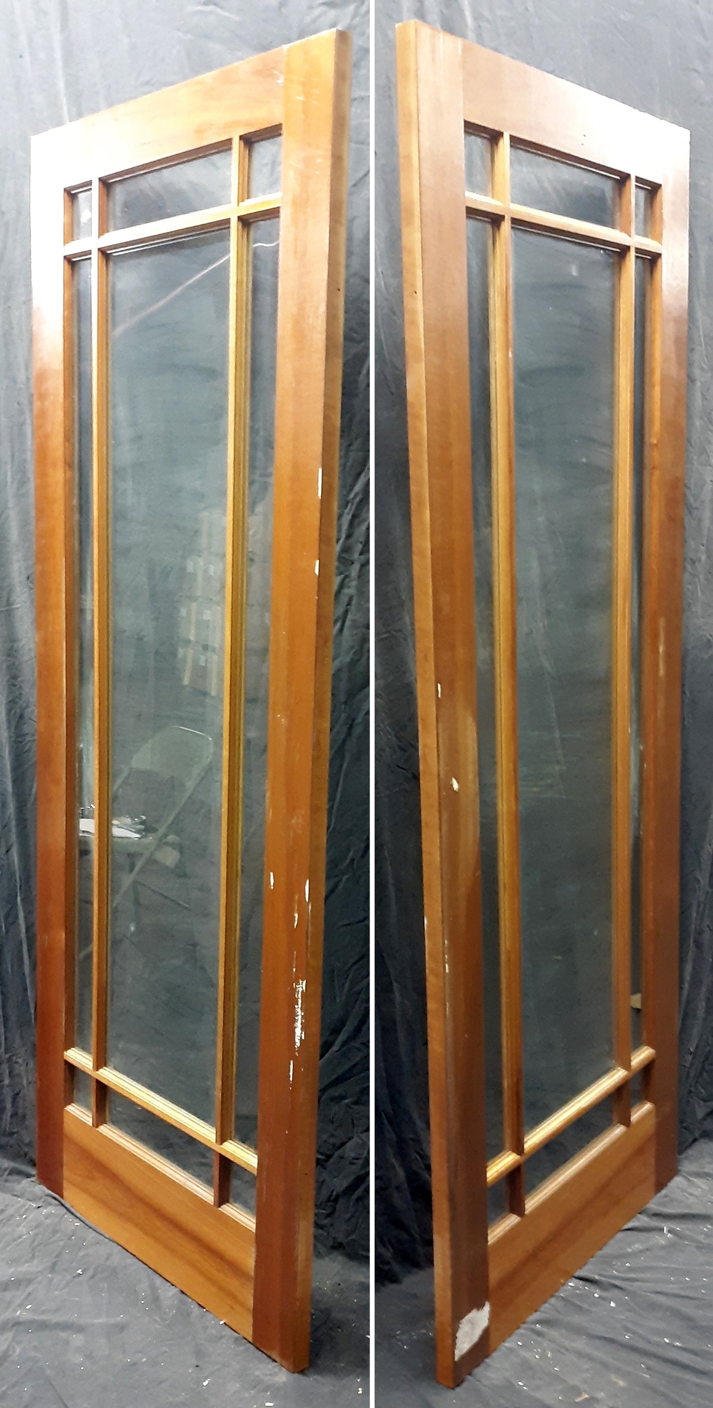 32"x80.5" Antique Vintage Old Reclaimed Salvaged SOLID Wood Wooden Interior Entry Door Windows Beveled Glass