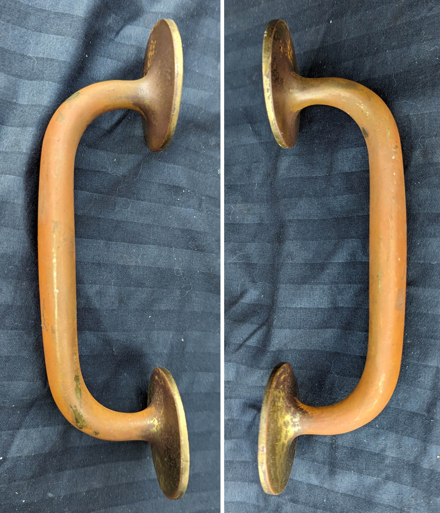 3.5"x15" Antique Vintage Old Reclaimed Salvaged SOLID Cast Bronze Entry Exterior Door Handle Push Pull Plate