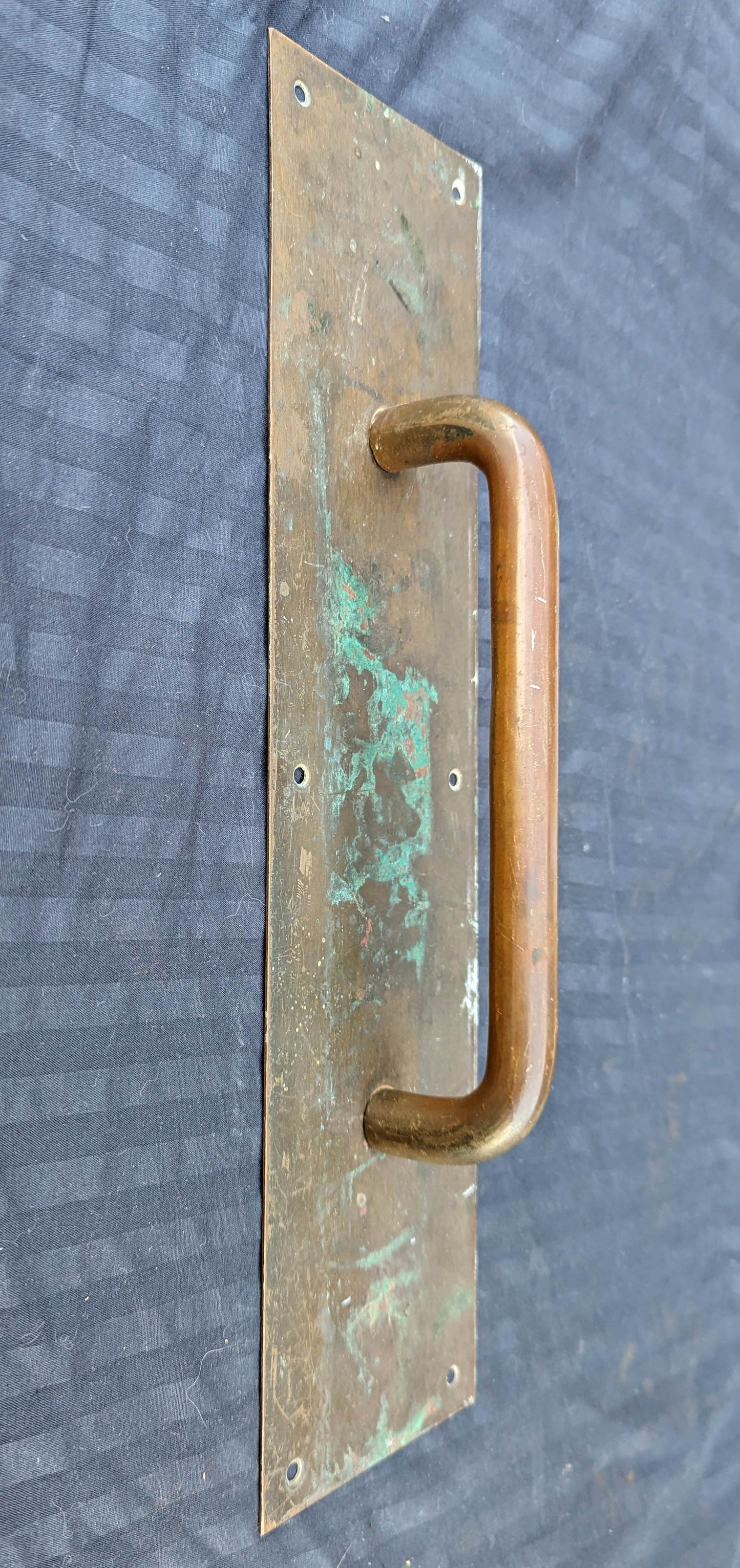 4"x16" Antique Vintage Old Reclaimed Salvaged SOLID Cast Bronze Entry Exterior Door Handle Pull Plate