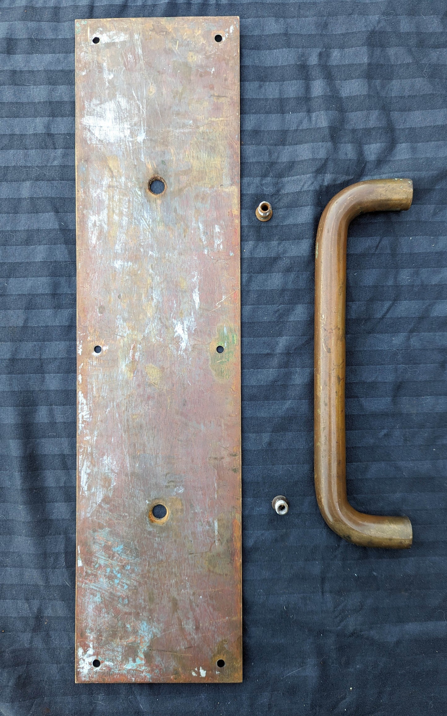 4"x16" Antique Vintage Old Reclaimed Salvaged SOLID Cast Bronze Entry Exterior Door Handle Pull Plate