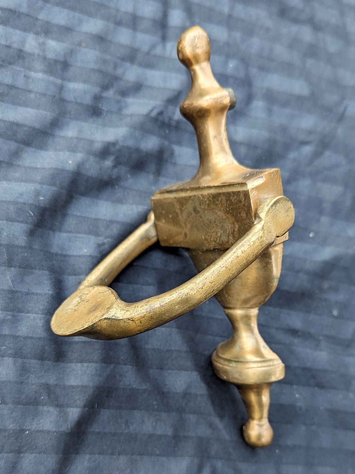 7.5" Antique Vintage Old Reclaimed Salvaged Colonial Style SOLID Cast Bronze Brass Door Door Knocker Rapper Plate Patina