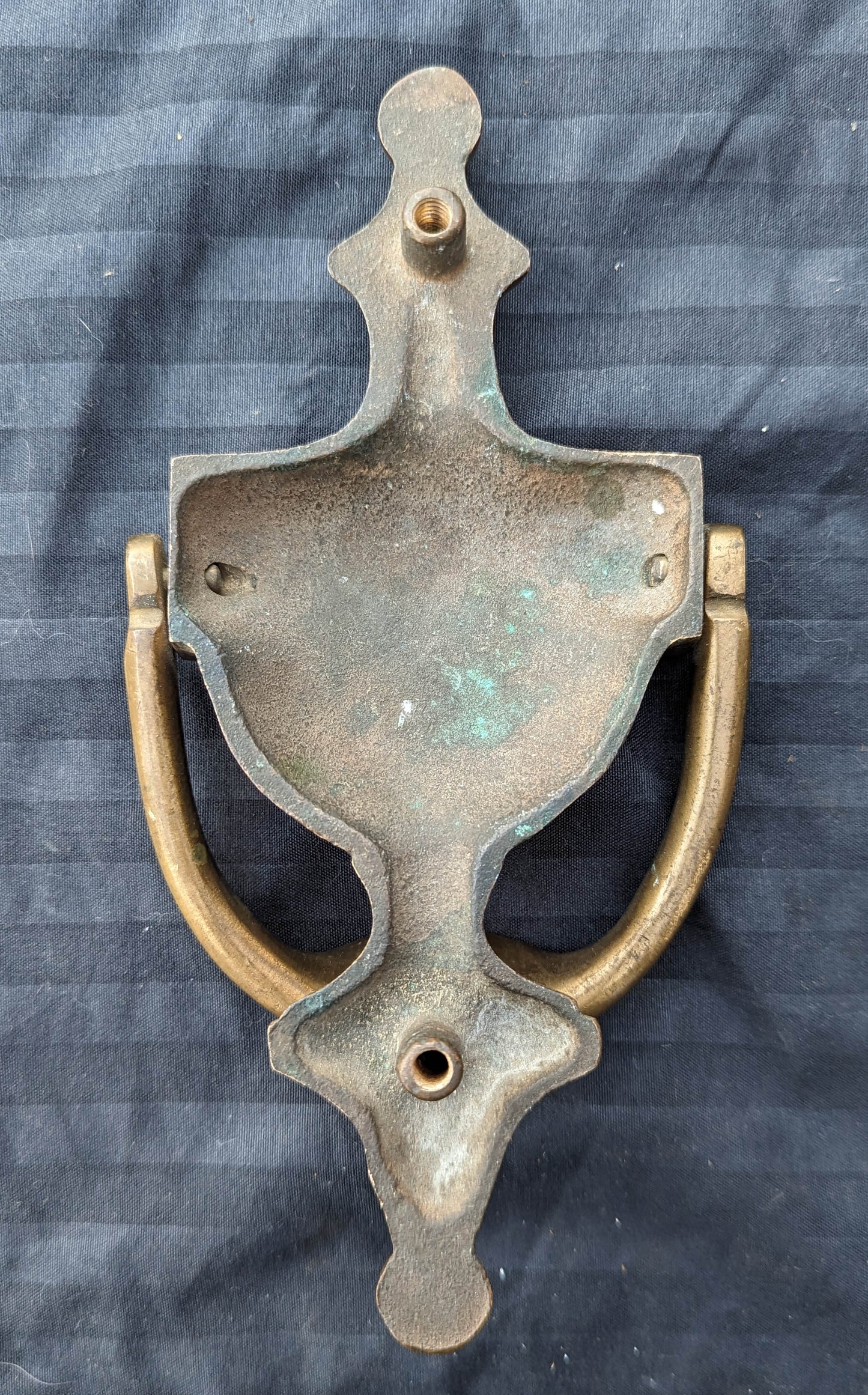 7.5" Antique Vintage Old Reclaimed Salvaged Colonial Style SOLID Cast Bronze Brass Door Door Knocker Rapper Plate Patina