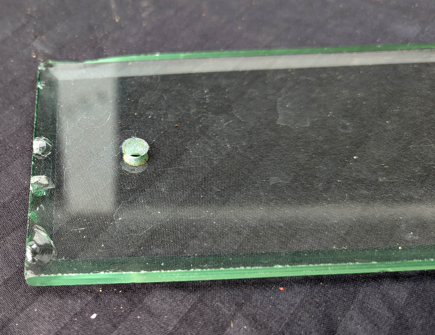 Single 3.5"x12" Antique Vintage Old Clear Beveled Glass Swinging Door Push Finger Plate
