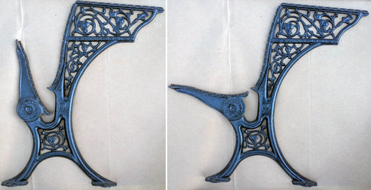 Pair of Antique Vintage "American S P Co" Old Ornate Metal Cast Iron Student Child School Desk Table Ends Sides Legs Brackets