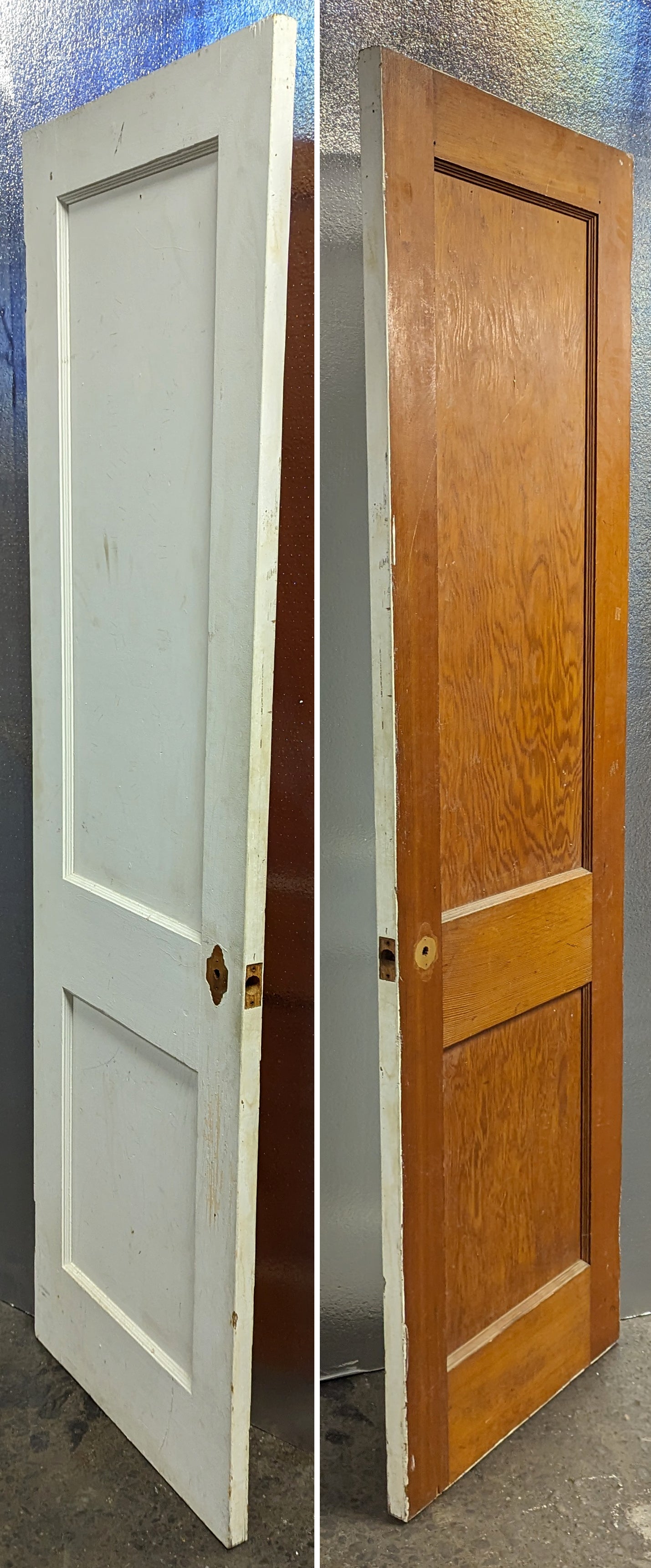 24"x78" Antique Vintage Old Reclaimed Salvaged SOLID Wood Wooden Pantry Interior Closet Door 2 Panels