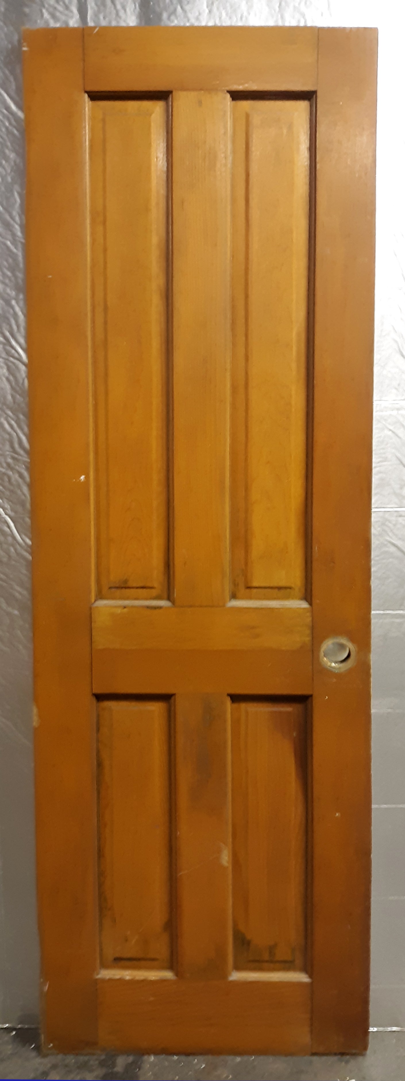 24"x78" Antique Vintage Old Reclaimed Salvaged Victorian SOLID Wood Wooden Interior Door 4 Panels