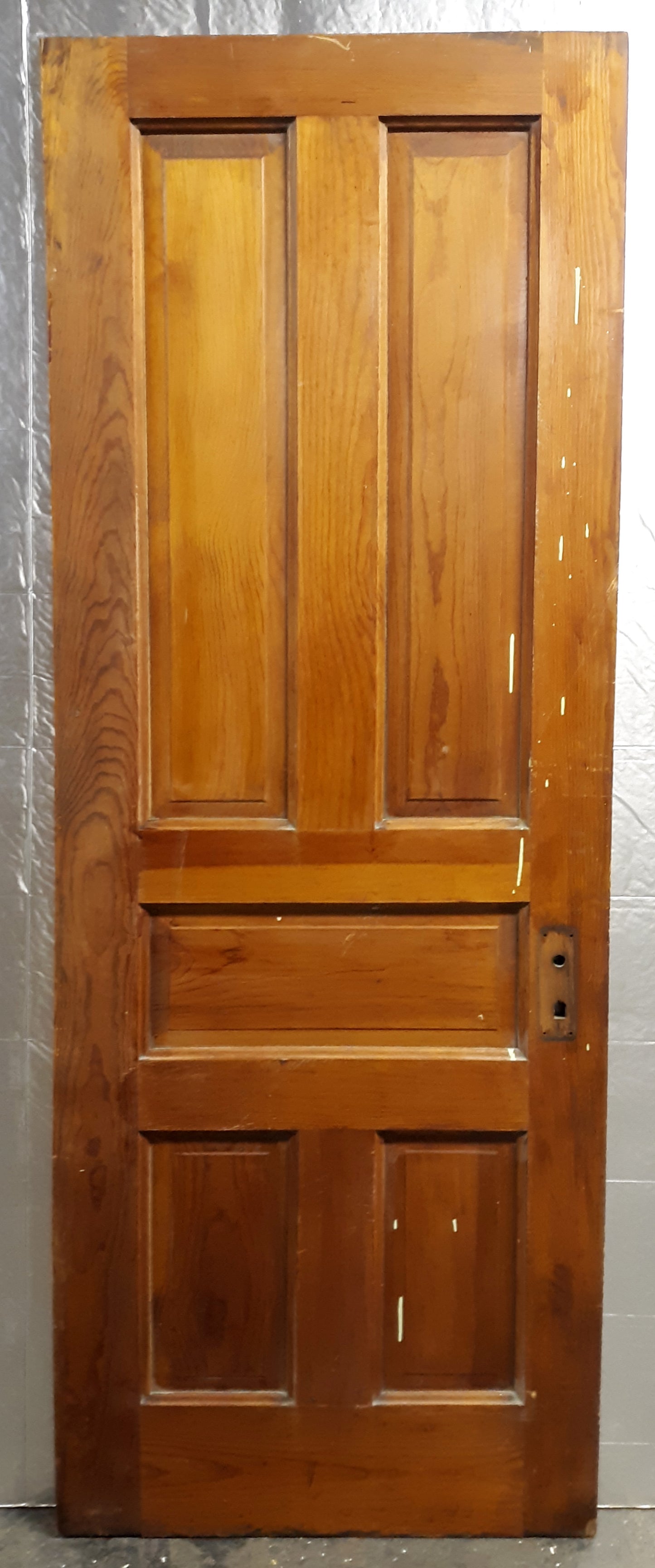 28x78" Antique Vintage Old Reclaimed Salvaged Victorian Interior SOLID Wood Wooden Pantry Door 5 Panels
