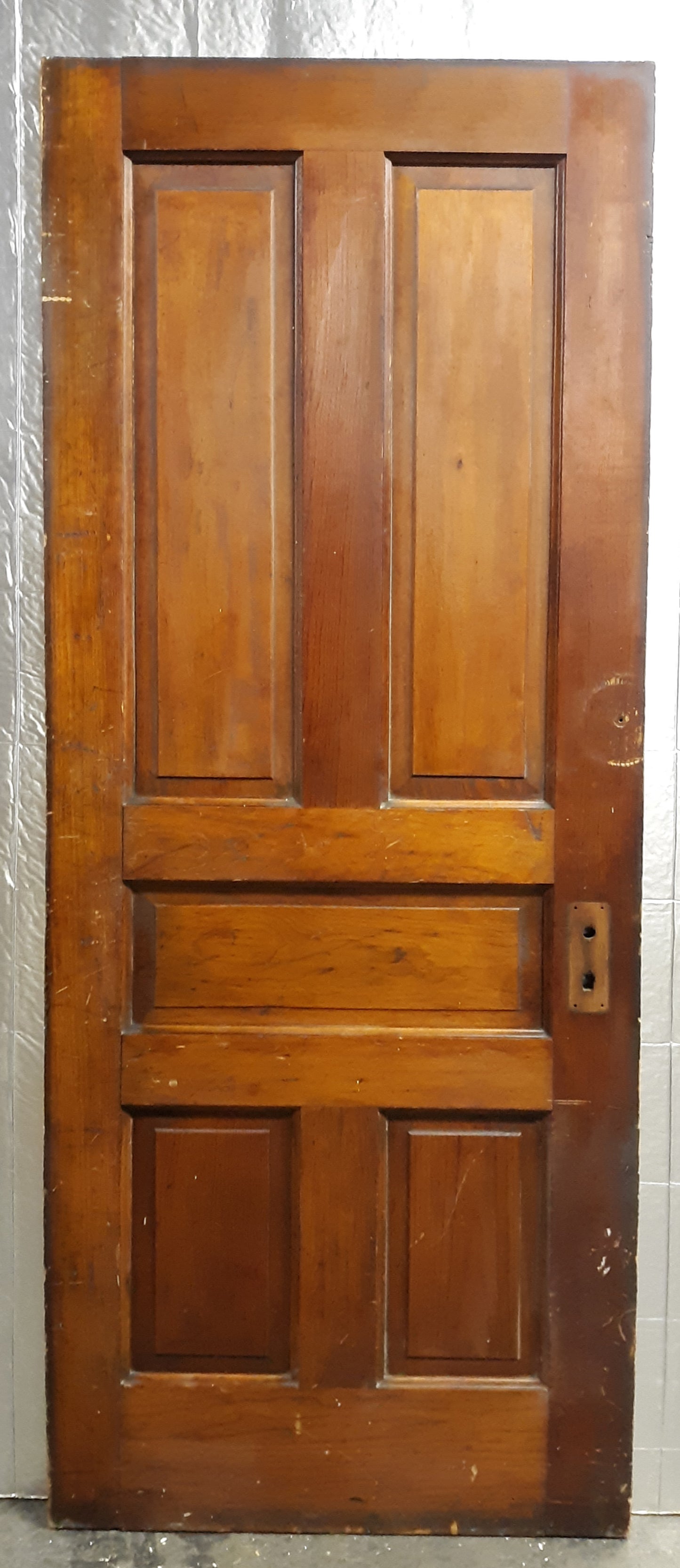 29.5"x78" Antique Vintage Old Reclaimed Salvaged Victorian Interior SOLID Wood Wooden Door 5 Panels