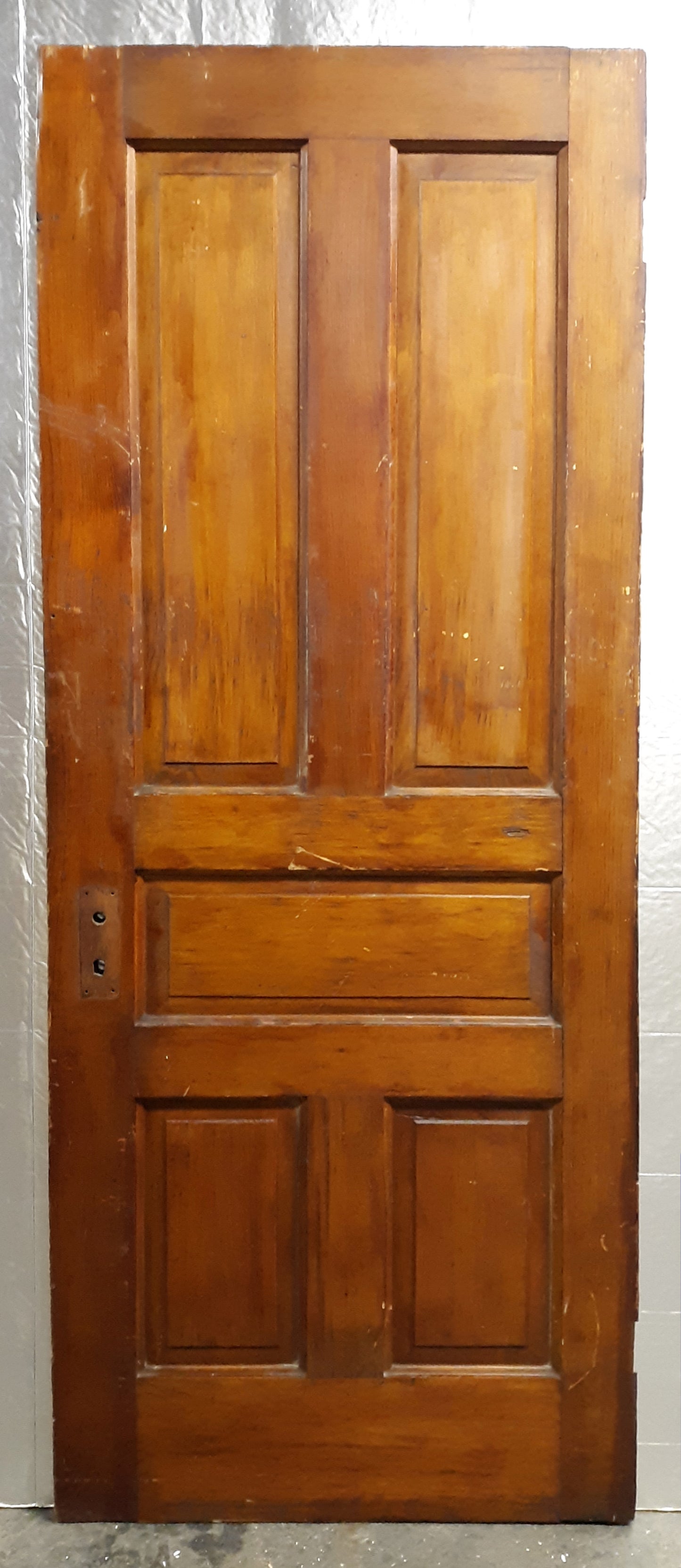 29.5"x78" Antique Vintage Old Reclaimed Salvaged Victorian Interior SOLID Wood Wooden Door 5 Panels