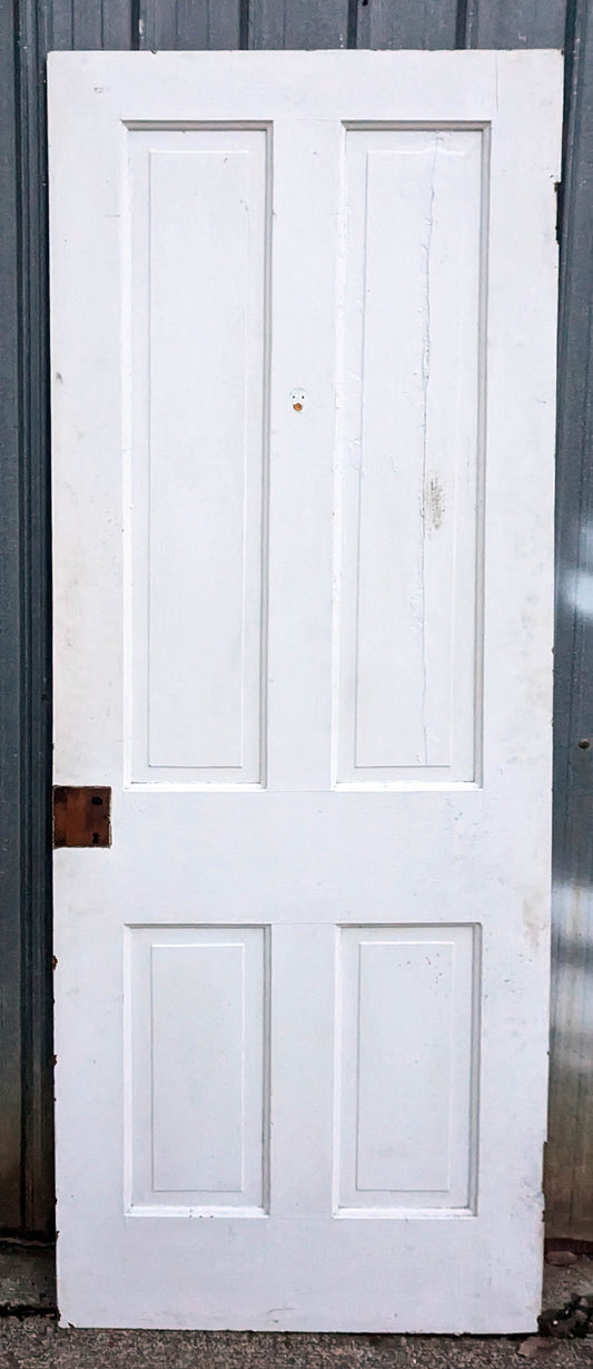 Kori Ritz 28"x76" Antique Vintage Old Reclaimed Salvaged Victorian SOLID Wood Wooden Interior Closet Pantry Entry Door 4 Panels