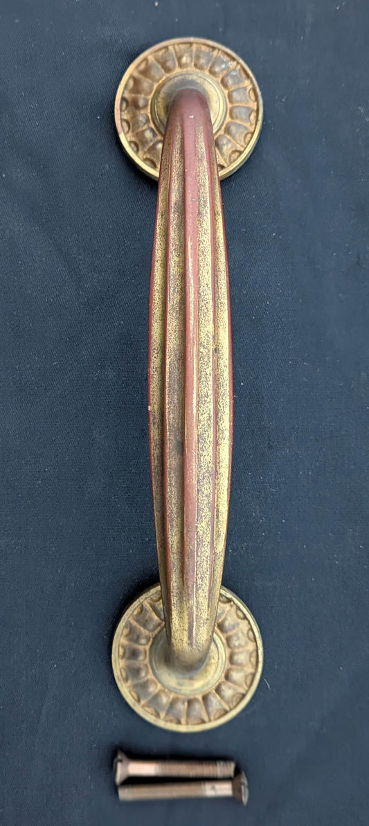 HEAVY! 10" Antique Vintage Old Reclaimed Salvaged Federal Style SOLID Cast Bronze Entry Exterior Door Handle Pull