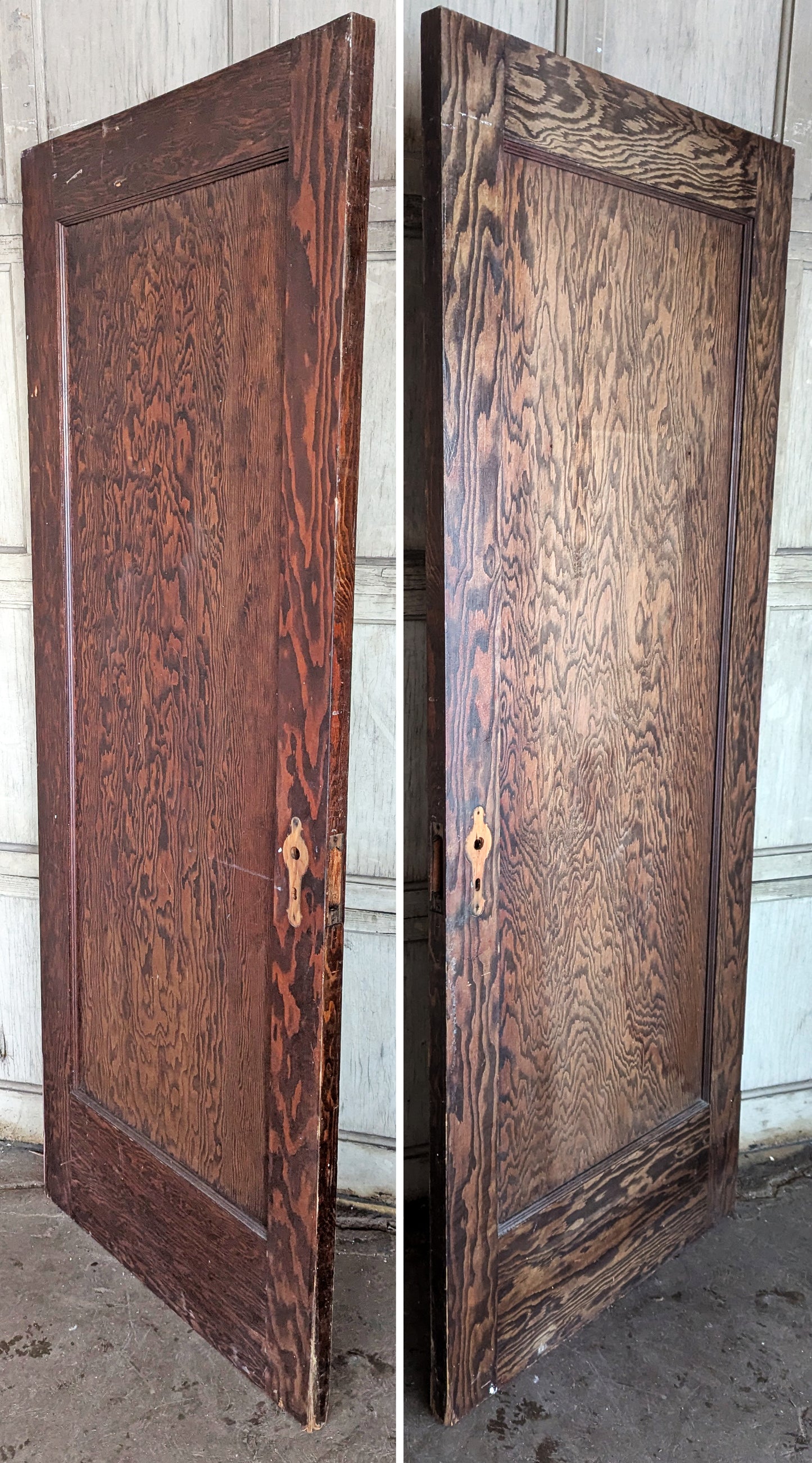 30"x78" Antique Vintage Old Salvaged Reclaimed SOLID Heartpine Wood Wooden Entry Entrance Interior Door Single Panel