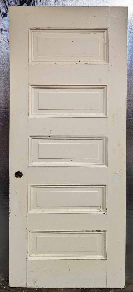 2 available 30"x79" Antique Vintage Old Reclaimed Salvaged Interior SOLID Wood Wooden Room Doors 5 Raised Ladder Panels