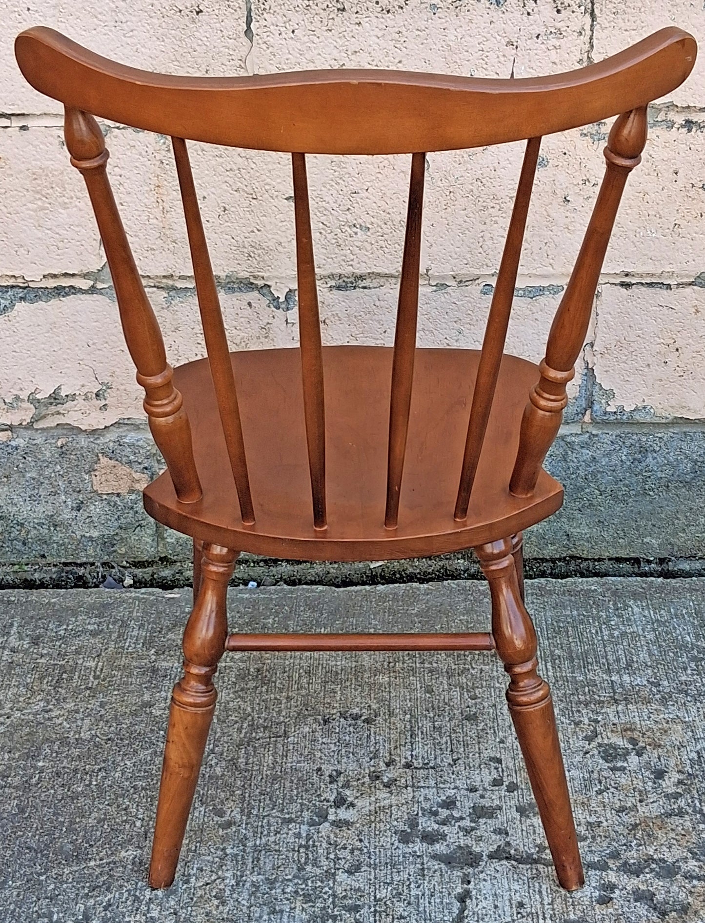 Antique Vintage Old Reclaimed Salvaged SOLID Maple Wood Wooden Side Dining Desk Windsor Chair Arched Spindle Back
