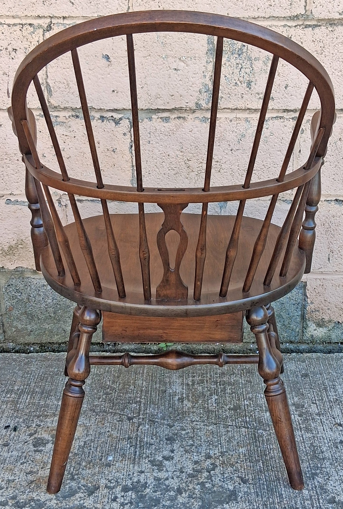 Antique Vintage Old Reclaimed Salvaged Hale SOLID Maple Wood Wooden Side Dining Accent Writing School Desk Windsor Chair Arched Spindle Back