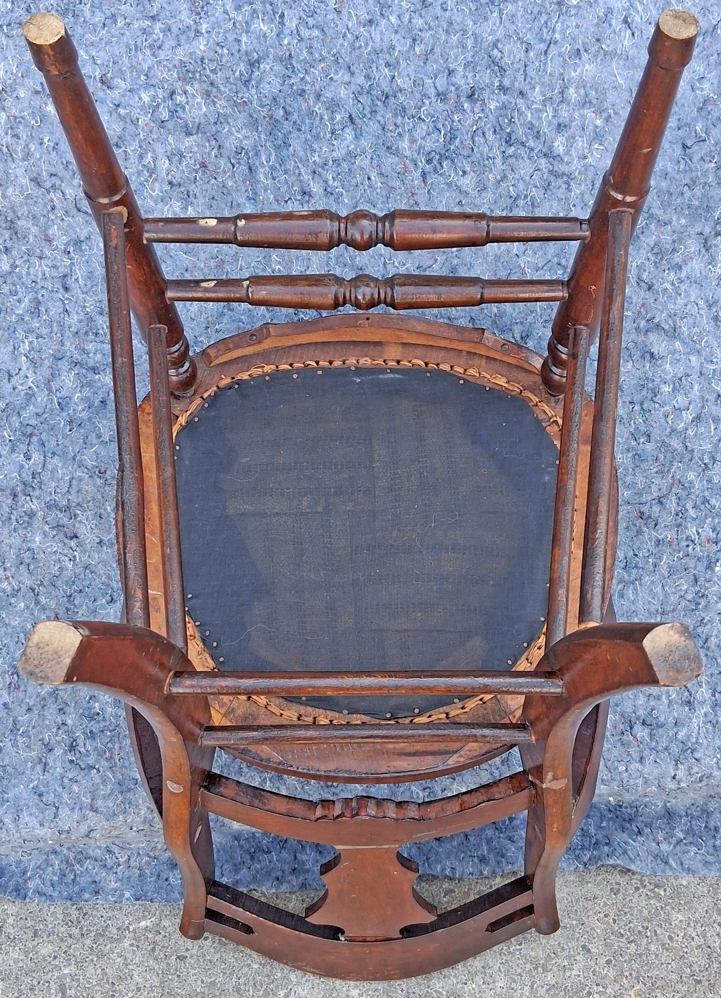 Antique Vintage Old Victorian Style SOLID Wood Wooden Side Dining Accent Desk Chair Floral Needlepoint Red Fabric Seat