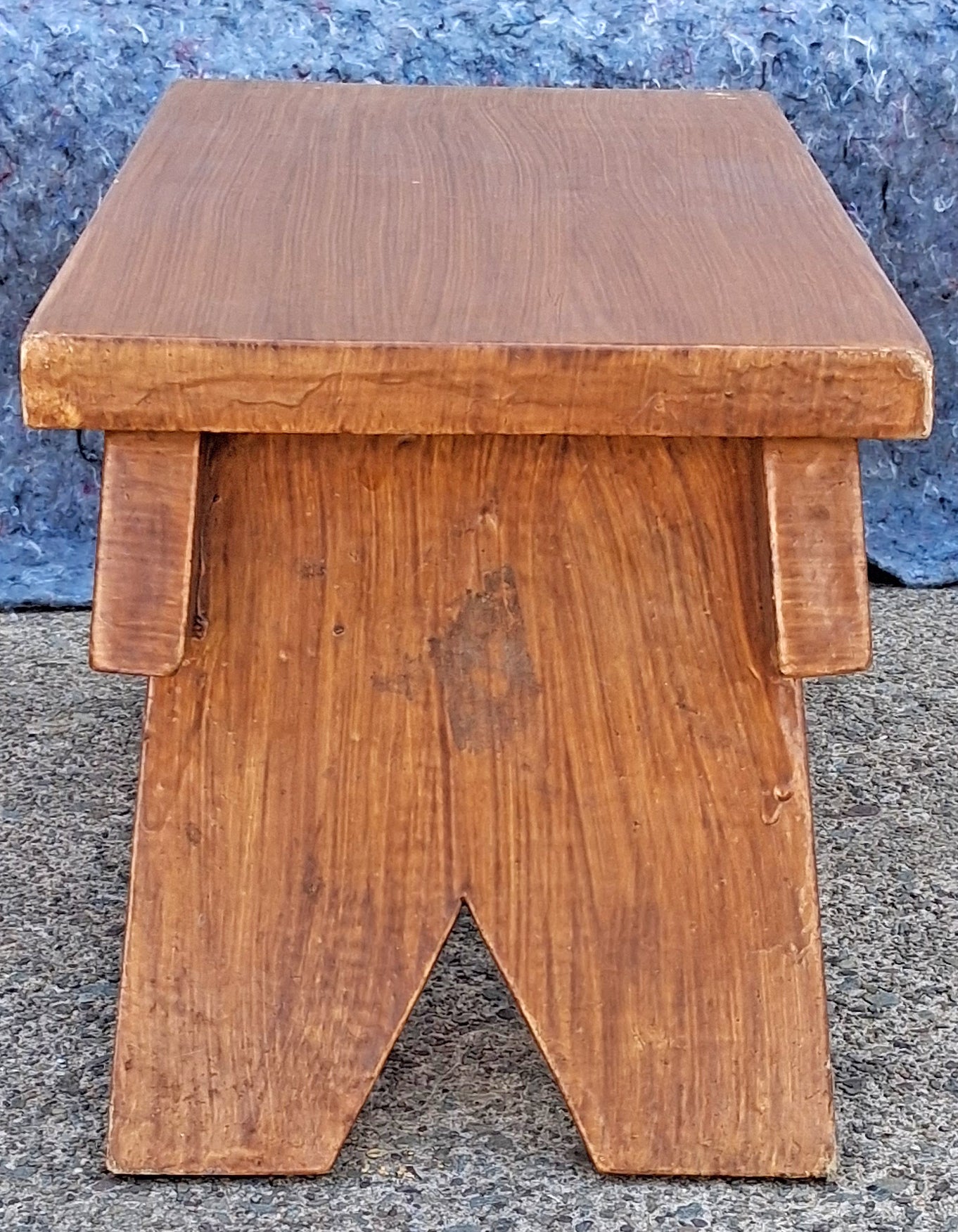 Small Vintage Antique Old Handcrafted Handmade Solid Wood Wooden Table Foot Step Stool Plant Stand Side Accent Chair Seat Garden Bench
